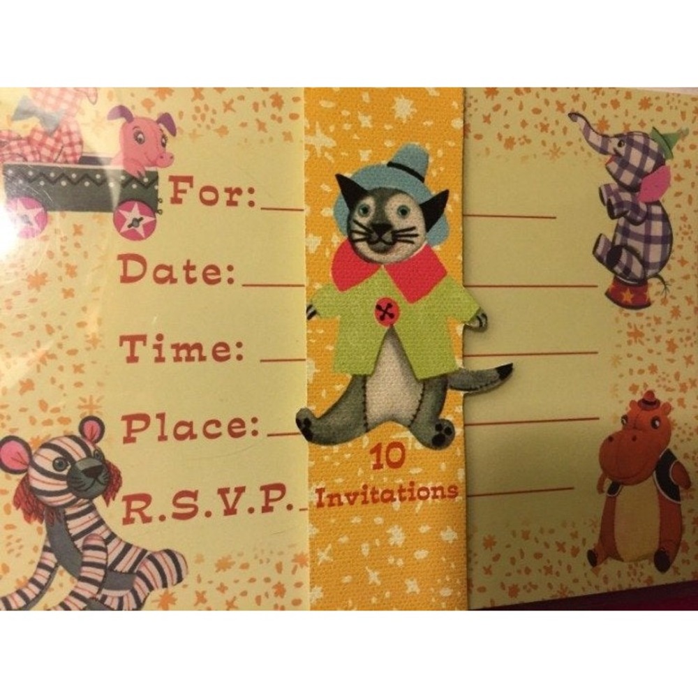 Birthday Party Invitations Children Kids vintage‎ Circus Animals Boys Girls Baby